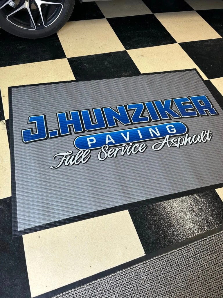 Door mat inside of the brand new J. Hunziker Paving office located at 395 Columbia Turnpike, Rensselaer, NY 12144
